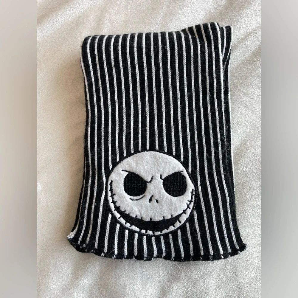 Nightmare Before Christmas Jack Skeleton Striped Scarf